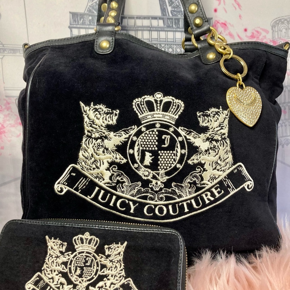 Black Juicy Couture Scottie Dogs Tote Bag